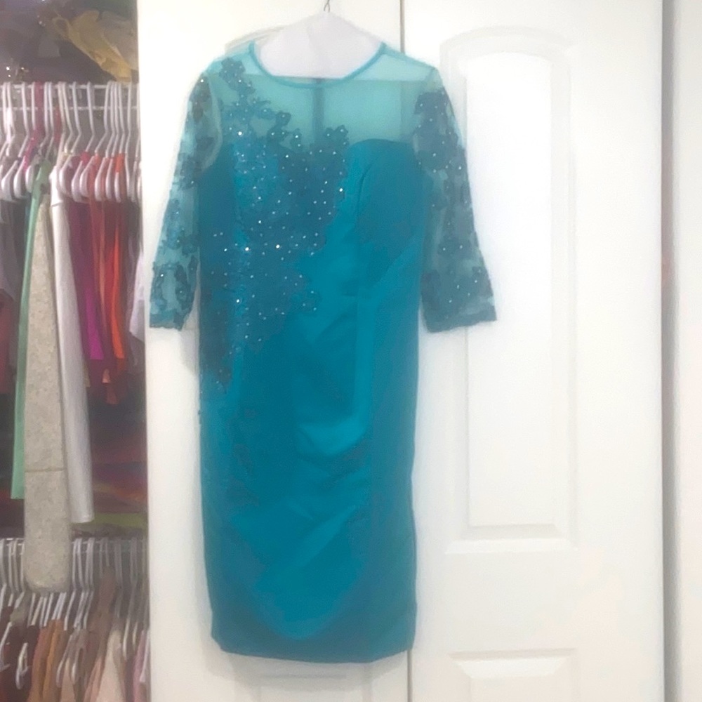 evening dress, cocktail dress. TEAL. never worn
